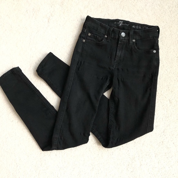 7 for all mankind the skinny black jeans, size24 - Picture 2 of 6